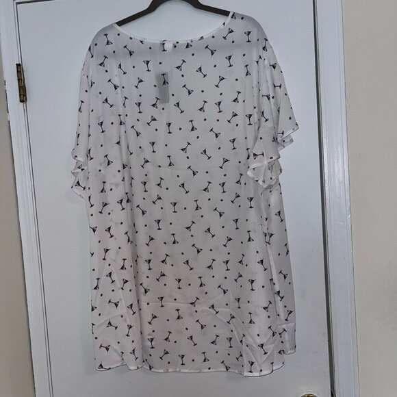 Torrid Size 6 Martini Print Flutter Sleeve Blouse - Picture 5 of 7